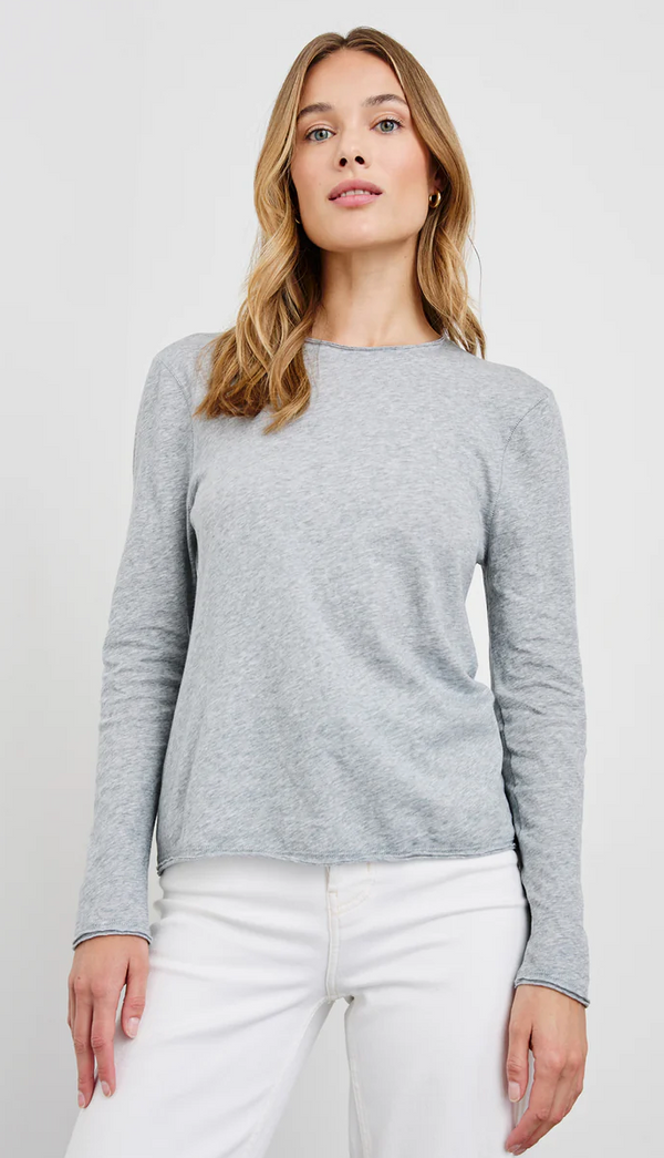 LONG SLEEVE CREW - HEATHER GREY