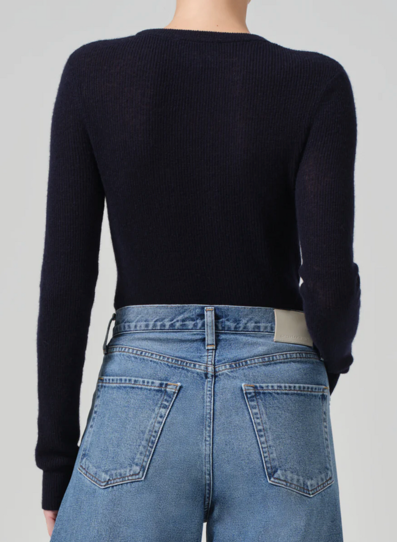 ALESSIA CREWNECK SWEATER IN NAVY