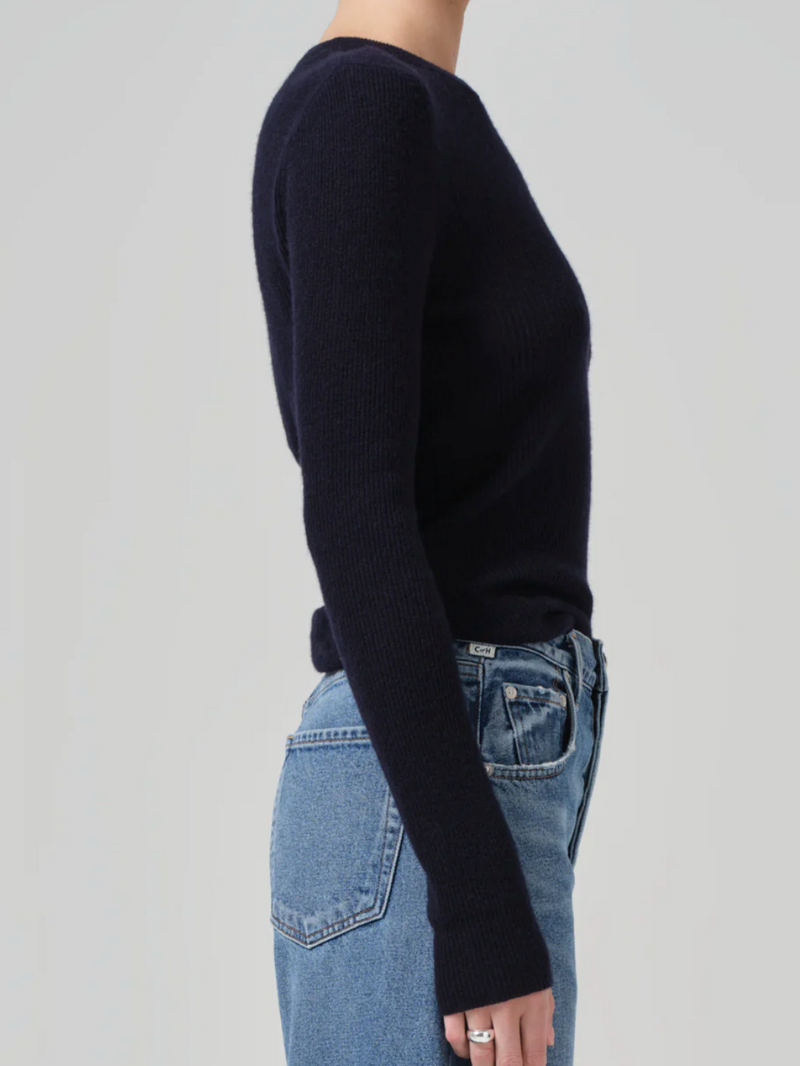 ALESSIA CREWNECK SWEATER IN NAVY