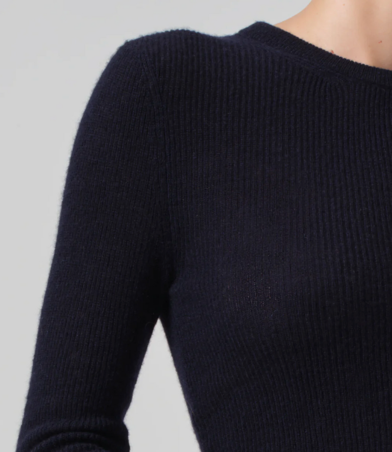 ALESSIA CREWNECK SWEATER IN NAVY