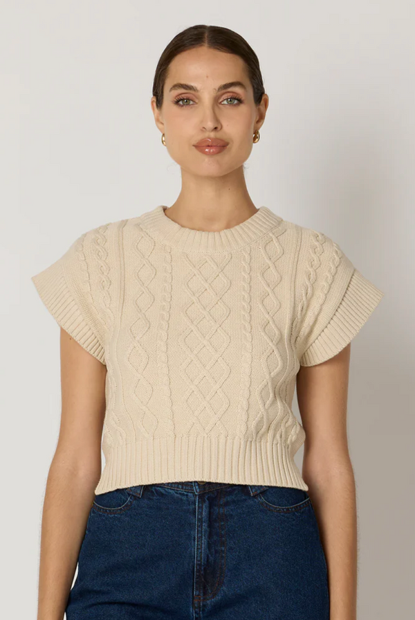 GIGI SWEATER VEST - CREAM