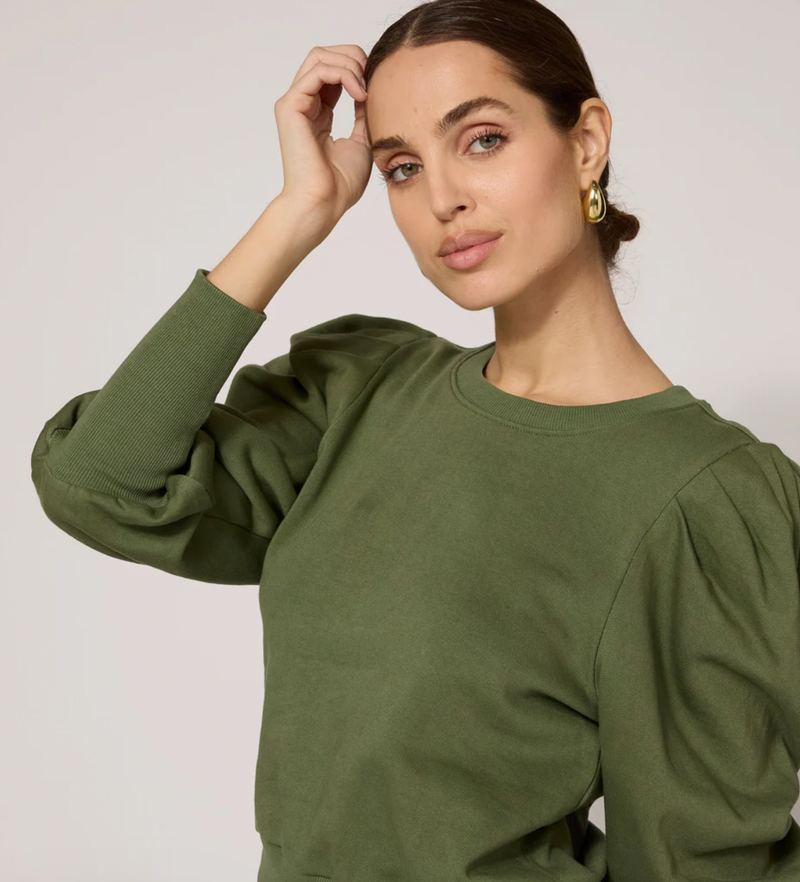 INDI SWEATER IN ARMY GREEN