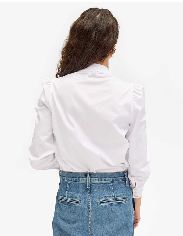 PIA BLOUSE - WHITE COTTON OXFORD