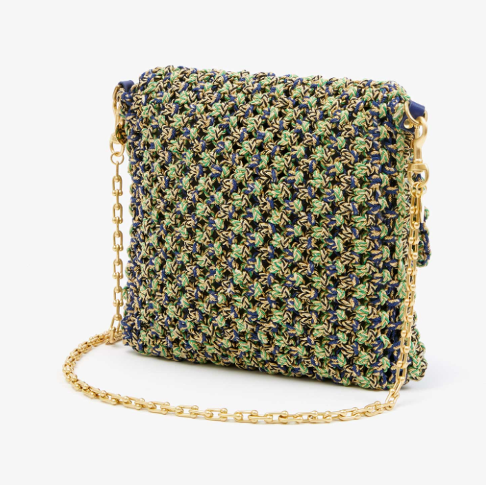 RAYMA IN GREEN & NAVY METALLIC CROCHET