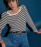 AMELIE TOP IN POINTELLE STRIPE