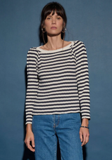 AMELIE TOP IN POINTELLE STRIPE