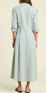 EMMELIE DRESS - GREEN STRIPE