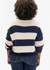 DOROTHEE SWEATER - NAVY AND CREAM STRIPE