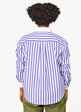 SUZETTE SHIRT IN ROYAL & WHITE STRIPE