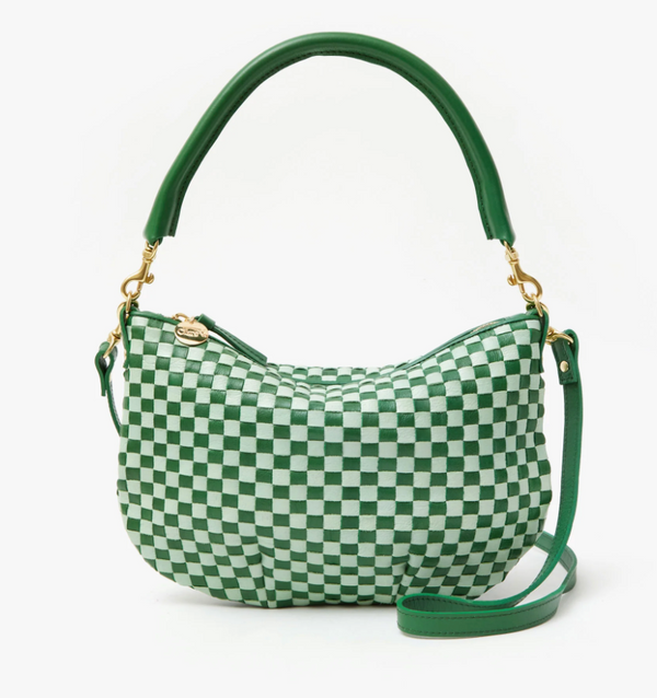 PETIT MOYEN MESSENGER IN FERN & MIST WOVEN CHECKER
