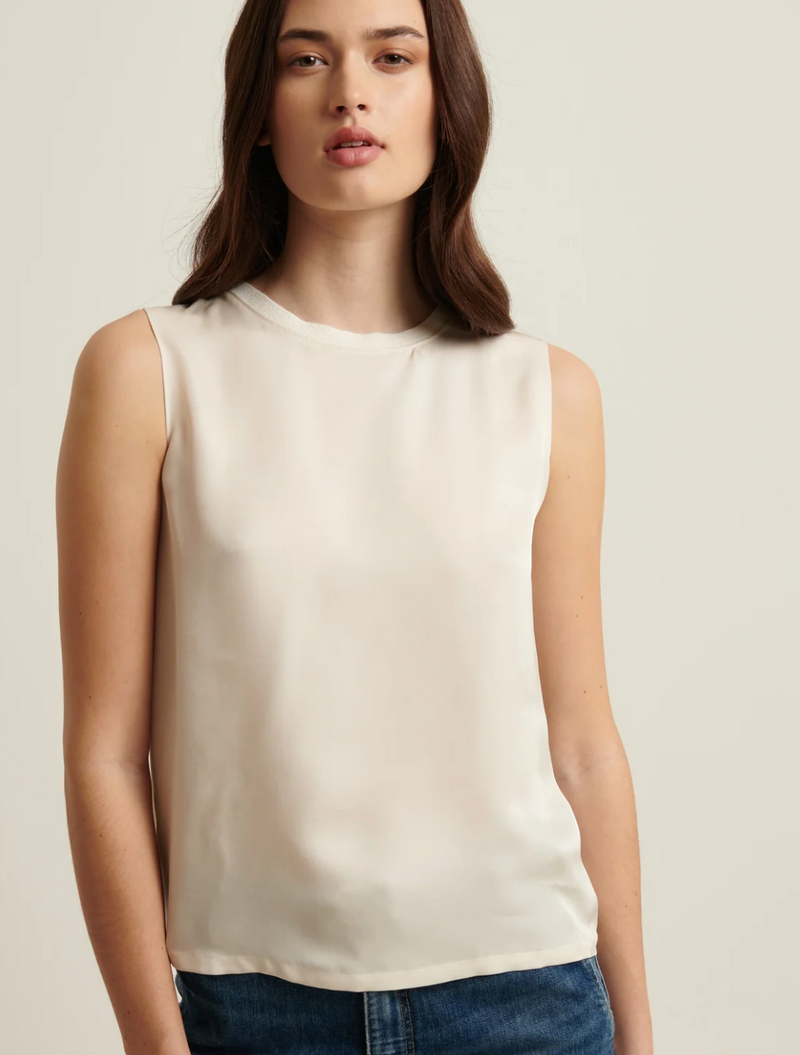 SILK TANK TOP IN ECRU