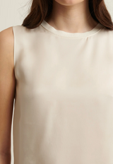 SILK TANK TOP IN ECRU