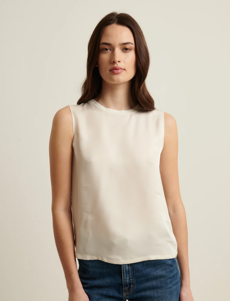 SILK TANK TOP IN ECRU