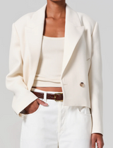 COREN CROPPED BLAZER IN CREAM