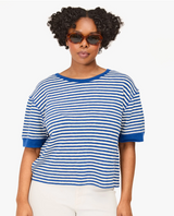 LE BATEAU TEE IN COBALT & CREAM STRIPE