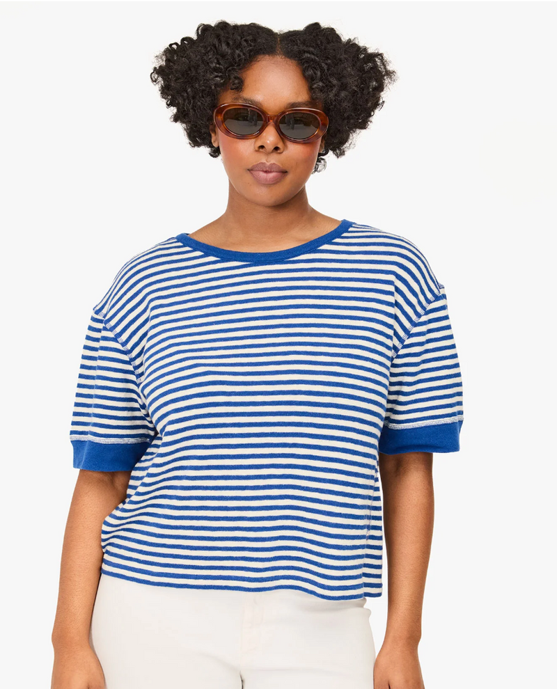 LE BATEAU TEE IN COBALT & CREAM STRIPE