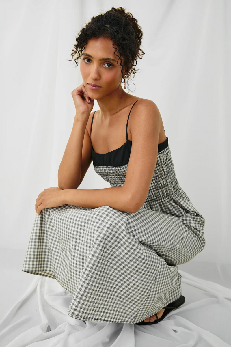 PRIMROSE IN IVORY JET GINGHAM