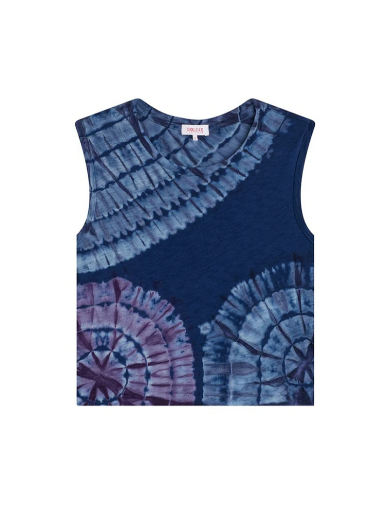 SLVLS CROP TEE MULTI TIE DYE