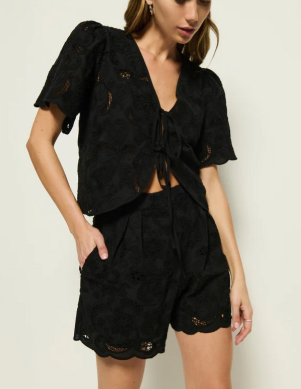 ROSALYN TIE TOP IN JET BLACK