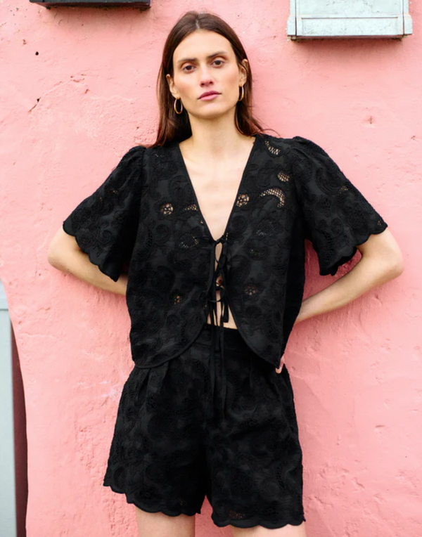 ROSALYN TIE TOP IN JET BLACK
