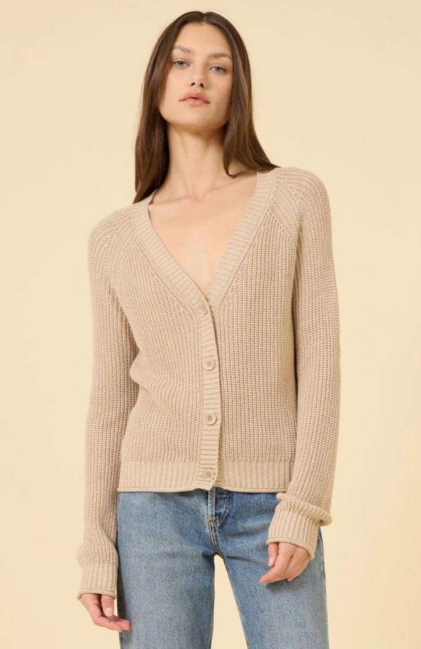 RALEIGH CARDIGAN IN LATTE