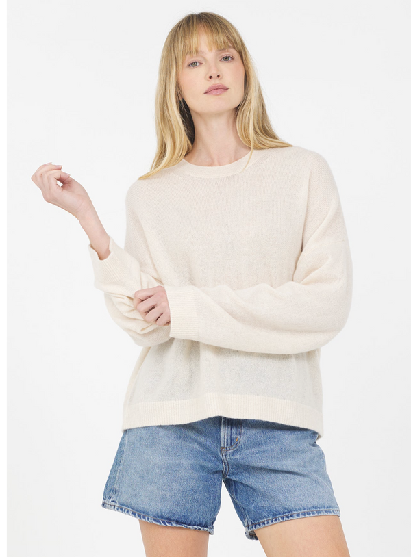 RHODES CASHMERE PULLOVER IN CREAM