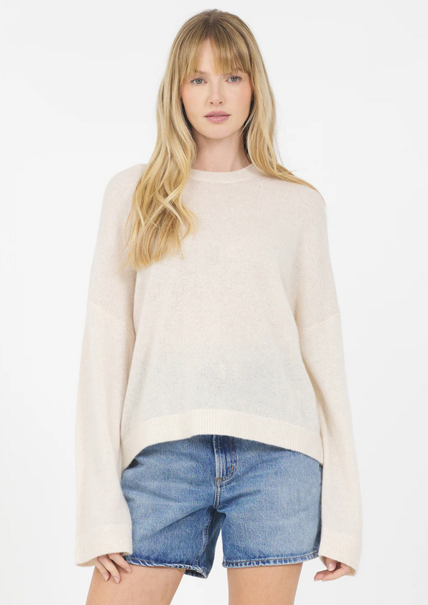 RHODES CASHMERE PULLOVER IN CREAM