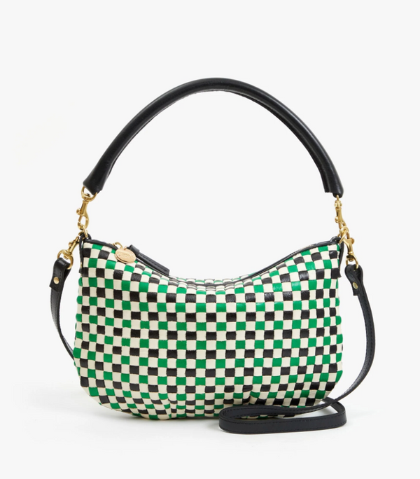 MOYEN PETIT MESSENGER IN GREEN APPLE MULTI WOVEN CHECKER