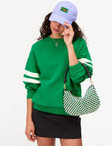 MOYEN PETIT MESSENGER IN GREEN APPLE MULTI WOVEN CHECKER