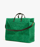 SUMMER SIMPLE TOTE IN GREEN APPLE RAFFIA