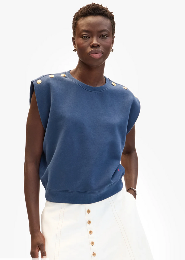 LE VEST IN NAVY W/GOLD ANCHOR BUTTON