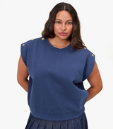 LE VEST IN NAVY W/GOLD ANCHOR BUTTON