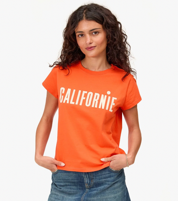CLASSIC TEE IN SCARLET ORANGE W/CREAM CALIFORNIE
