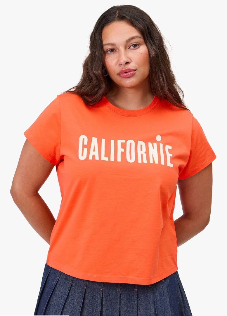 CLASSIC TEE IN SCARLET ORANGE W/CREAM CALIFORNIE