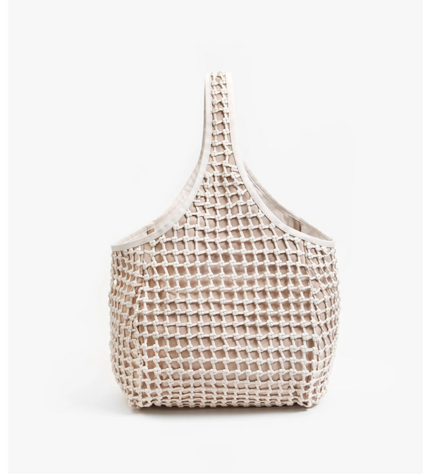 BANDO IN WHITE KNOT WOVEN LEATHER