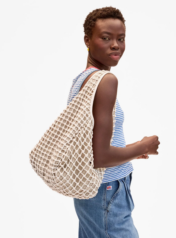 BANDO IN WHITE KNOT WOVEN LEATHER