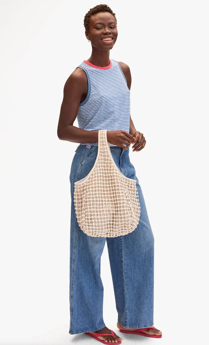 BANDO IN WHITE KNOT WOVEN LEATHER