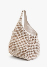BANDO IN WHITE KNOT WOVEN LEATHER