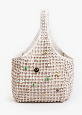 BANDO IN WHITE KNOT WOVEN LEATHER
