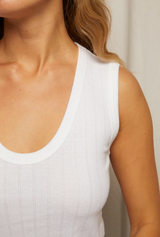 JORDAN POINTELLE TANK IN WHITE