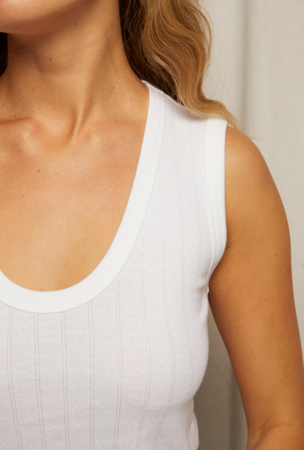 JORDAN POINTELLE TANK IN WHITE