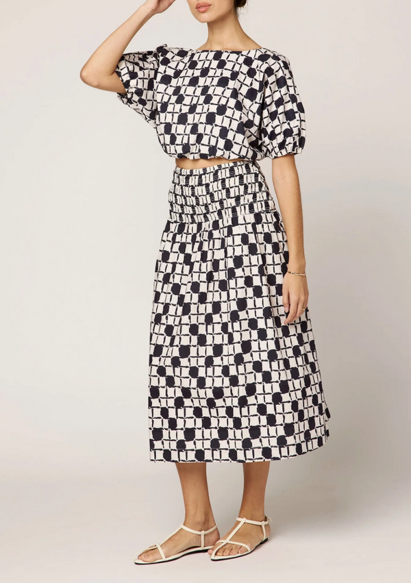 MELANIE MIDI SKIRT IN SAN MARINO PRINT