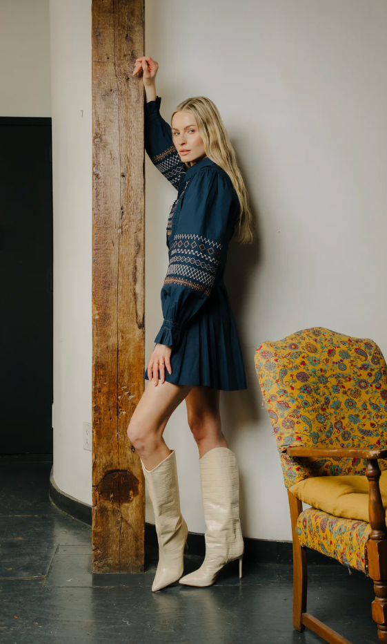 WALTON MINI DRESS IN PAGENT BLUE