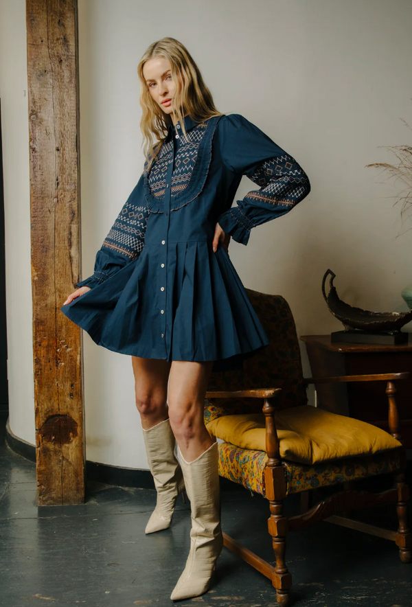 WALTON MINI DRESS IN PAGENT BLUE
