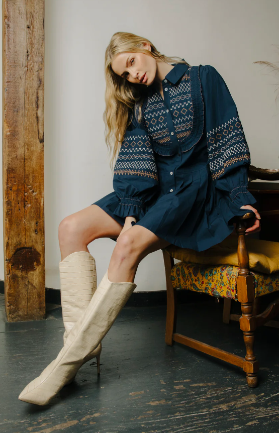 WALTON MINI DRESS IN PAGENT BLUE