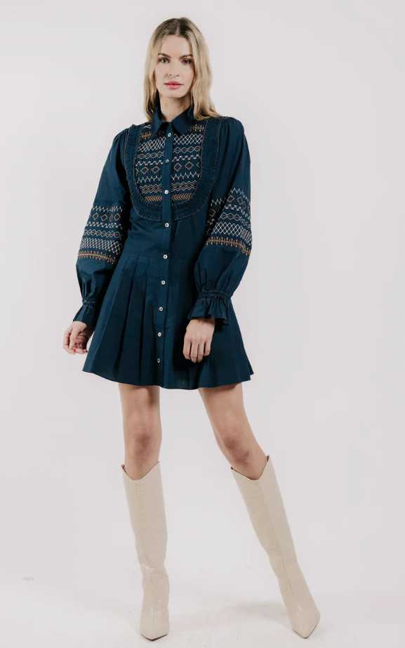WALTON MINI DRESS IN PAGENT BLUE