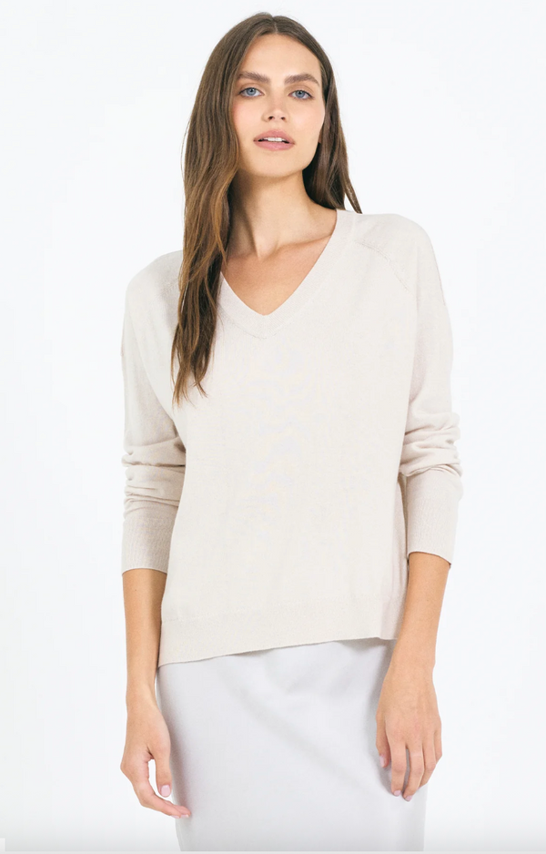 SLOANE COTTON VNECK IN CANVAS