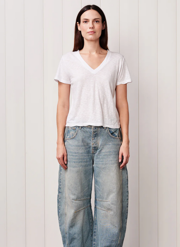SUPIMA SLUB JERSEY S/S V-NECK