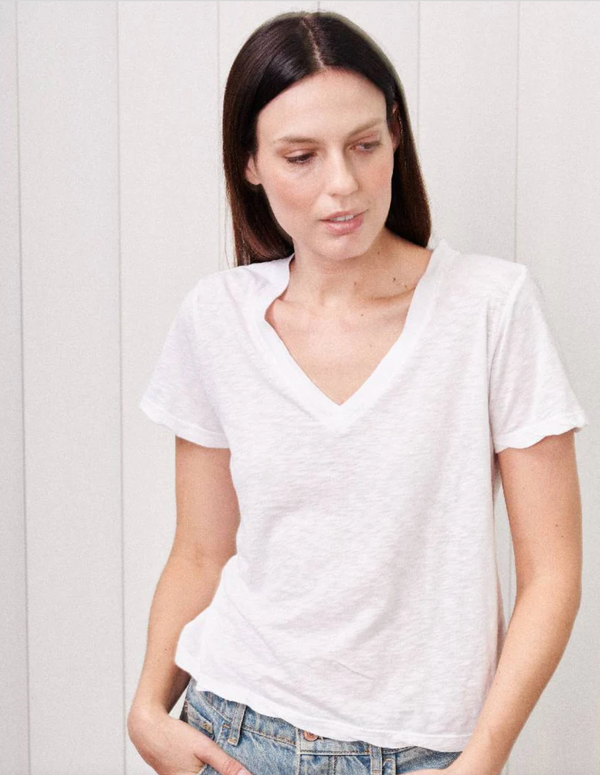 SUPIMA SLUB JERSEY S/S V-NECK