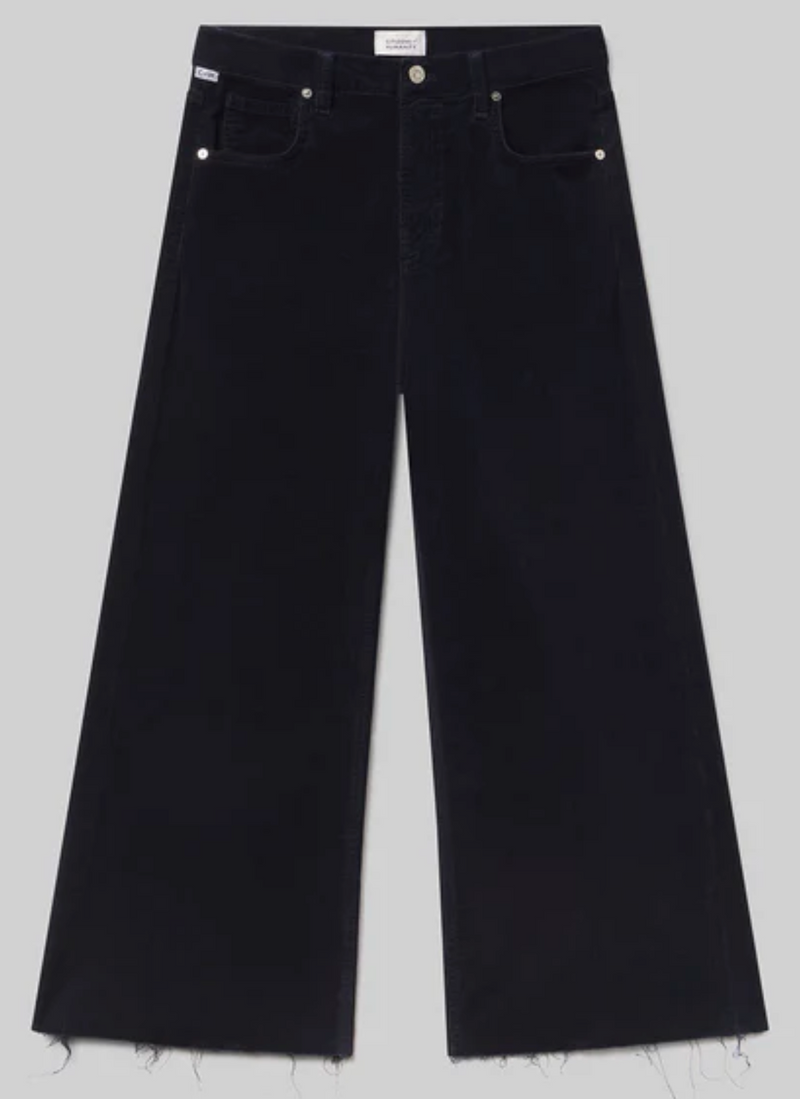 LYRA WIDE LEG CROP IN CORDUROY NAVY